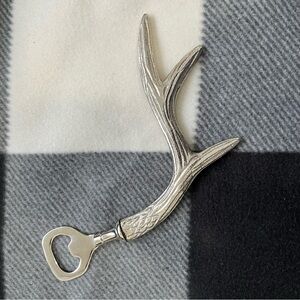 Silver-tone Antler-Shaped Bottle Opener